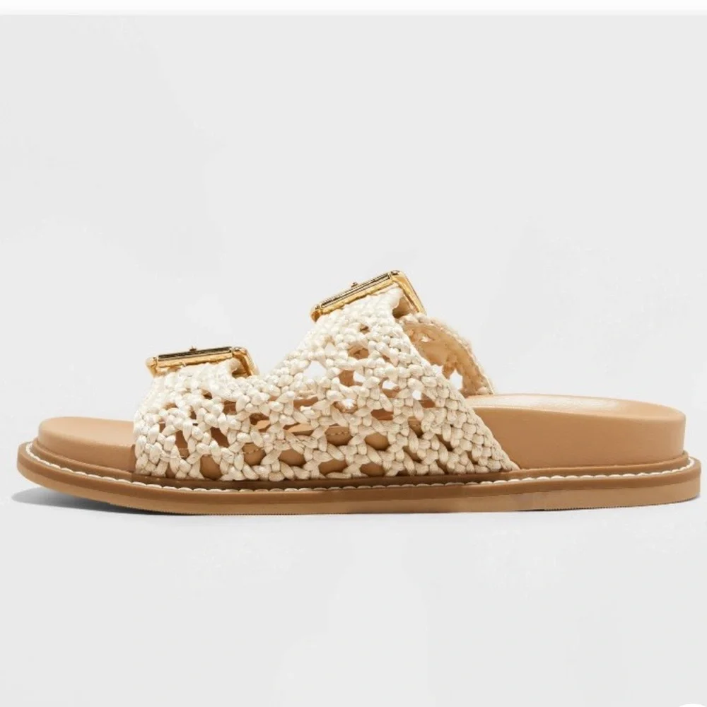 Universal Thread Off White Kylie Woven Sandals 7.5 - Picture 2 of 9